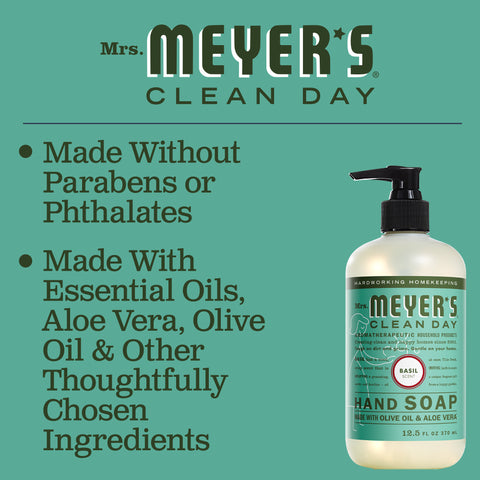 Mrs Meyers Liquid Hand Soap Basil 370ml