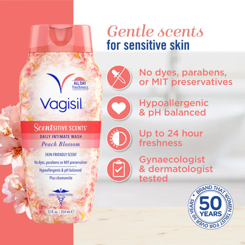 Vagisil Scentsitive Scents Daily Intimate Wash Peach Blossom 354ml