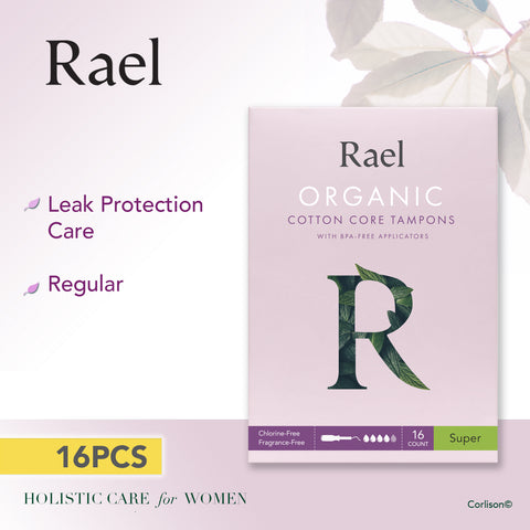 Rael Super Organic Cotton Tampons with BPA-Free Applicator 16s