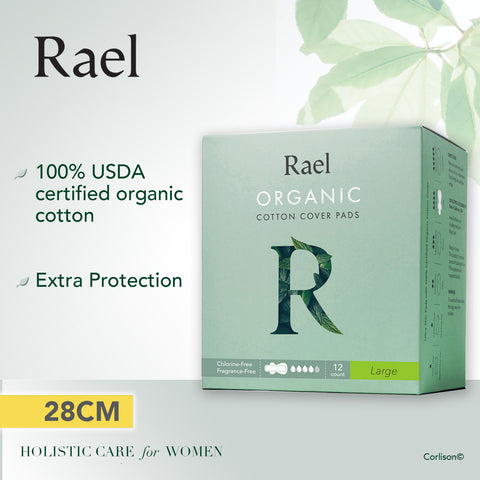 Rael Large Pads with Organic Cotton Cover 12s
