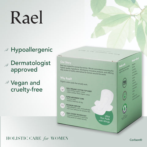 Rael Regular Pads with Organic Cotton Cover 16s